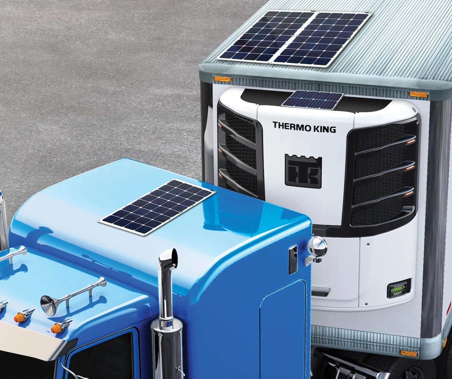 ThermoLite solar panels on trailer roof