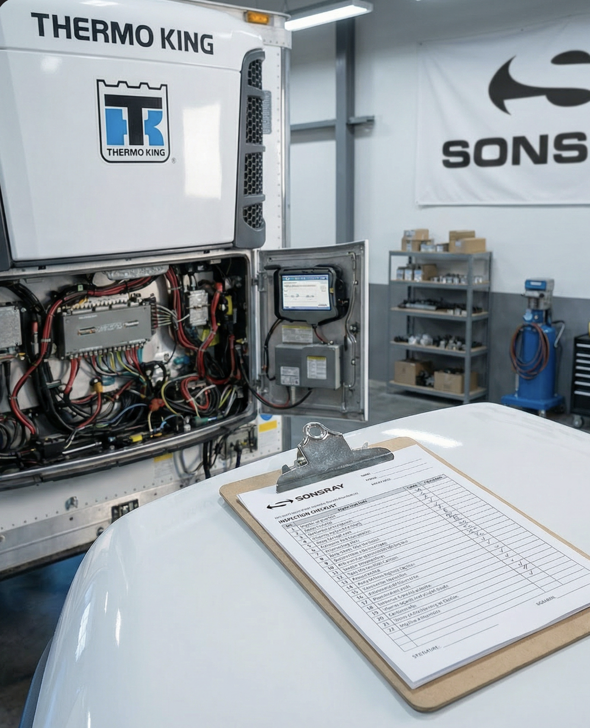 Inspection checklist on clipboard