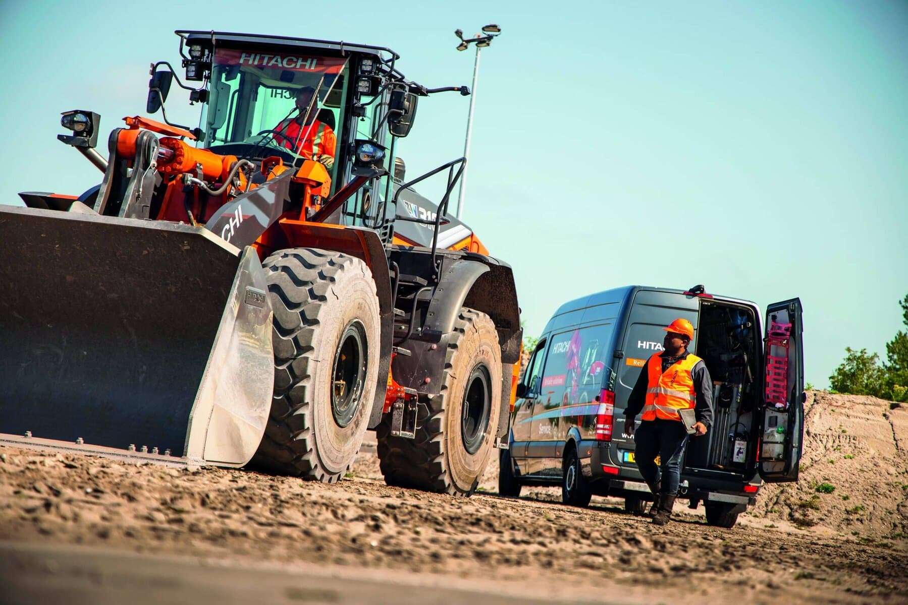Heavy equipment maintenance on the job site